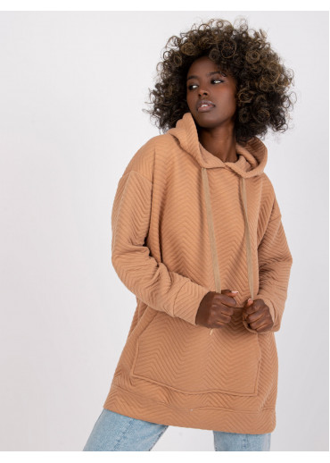 Hnedá predĺžená mikina