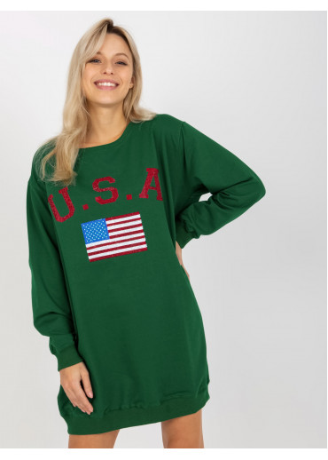 Tmavozelená mikina USA