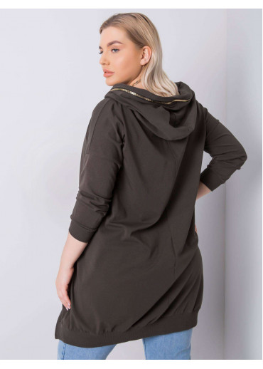 Khaki zelená mikina s kapucňou