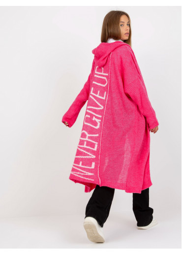 Neónovo ružový kardigán