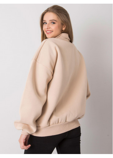 Béžovo hnedá mikina s rolákovým golierom