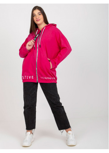 Fuchsiovo ružová mikina s kapucňou