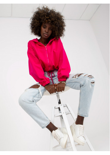 Fuchsiovo ružová krátka mikina