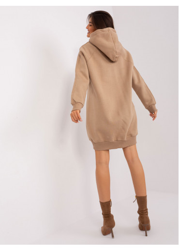 Kapučínovo hnedá predĺžená mikina