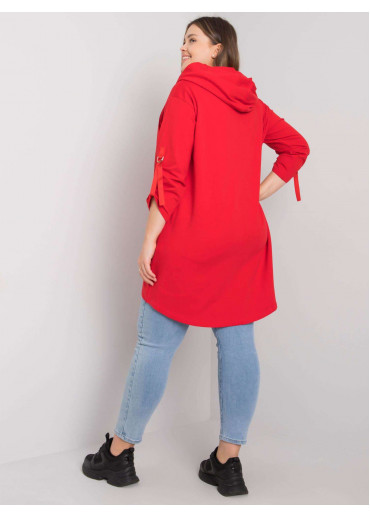 Červená mikina s kapucňou