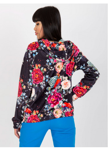 Čierna kvetovaná mikina