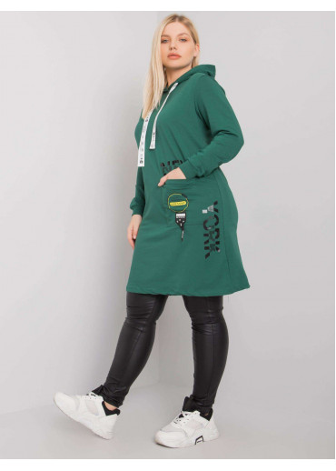Tmavozelená tunika s potlačou
