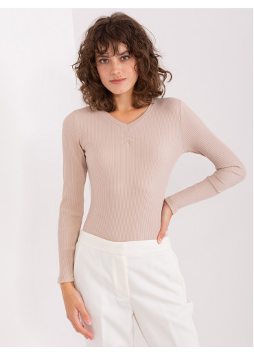 Béžovo hnedé tričko s dlhým rukávom