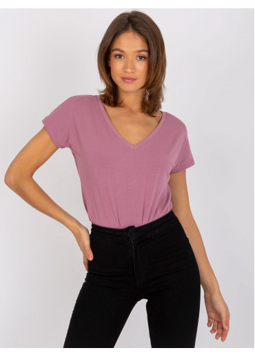 Tmavopúdrovo ružové basic tričko