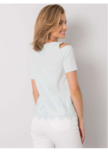 Svetlozelené tričko s čipkou