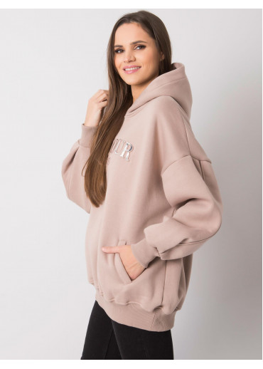 Béžovo hnedá mikina s kapucňou