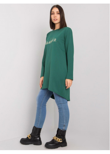 Tmavozelená tunika s potlačou