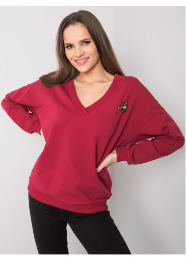 Bordovo červená mikina