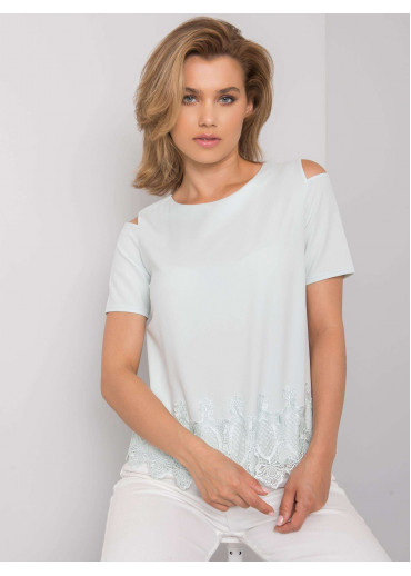 Svetlozelené tričko s čipkou