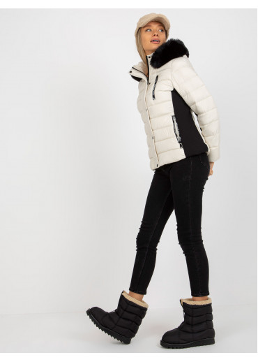 Béžovo hnedá prešívaná bunda