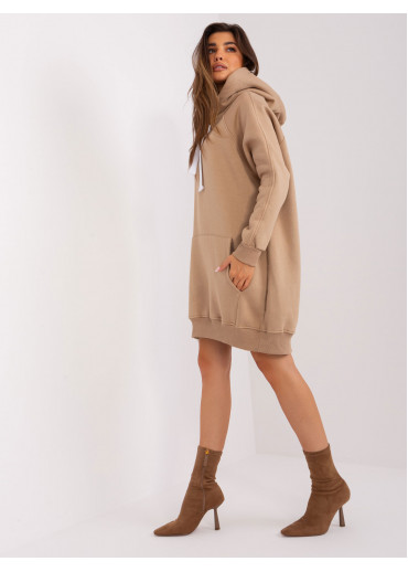 Kapučínovo hnedá predĺžená mikina