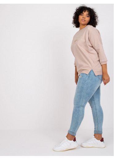 Béžovo hnedé tričko s 3/4 rukávom