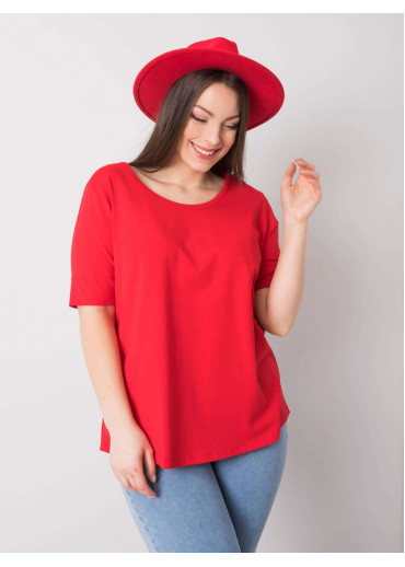 Červené bavlnené tričko over size