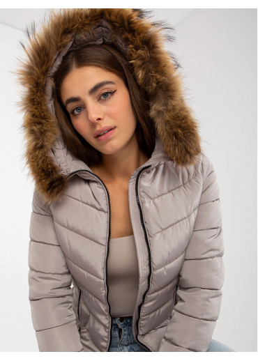 Béžovo hnedá prešívaná bunda