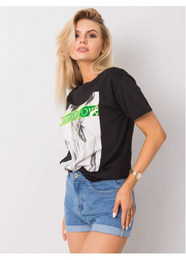 Čierne bavlnené tričko