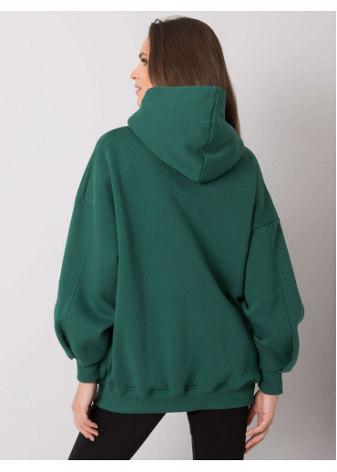 Tmavozelená mikina s kapucňou