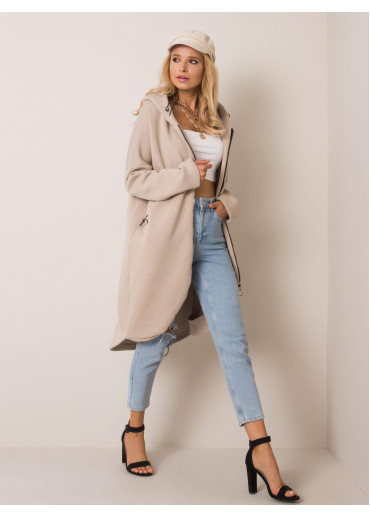 Béžovo hnedá predĺžená mikina