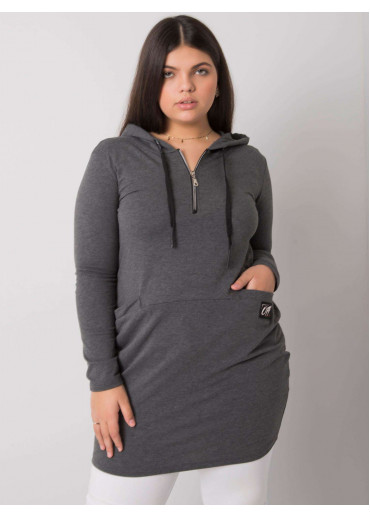 Tmavosivá tunika s kapucňou