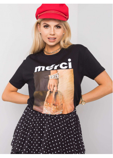 Čierne bavlnené tričko