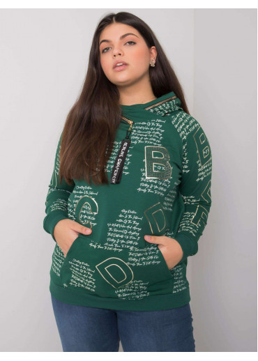 Tmavozelená mikina s kapucňou