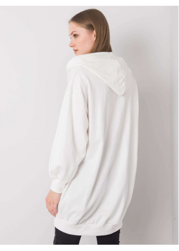 Biela predĺžená mikina