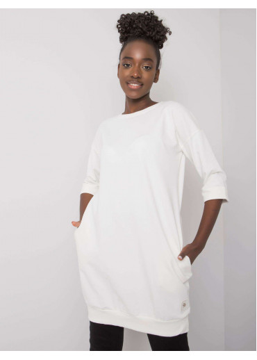 Smotanovo biela predĺžená mikina