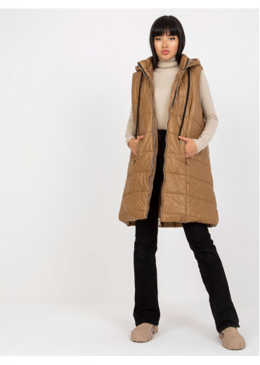 Hnedá prešívaná vesta