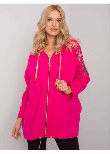 Fuchsiovo ružová mikina s kapucňou