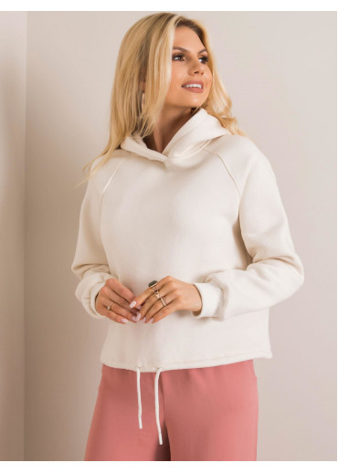 Smotanovo biela mikina s kapucňou