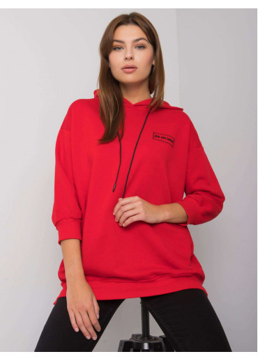 Červená bavlnená mikina