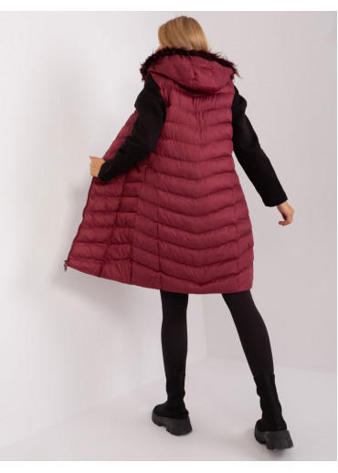 Bordovo červená prešívaná vesta