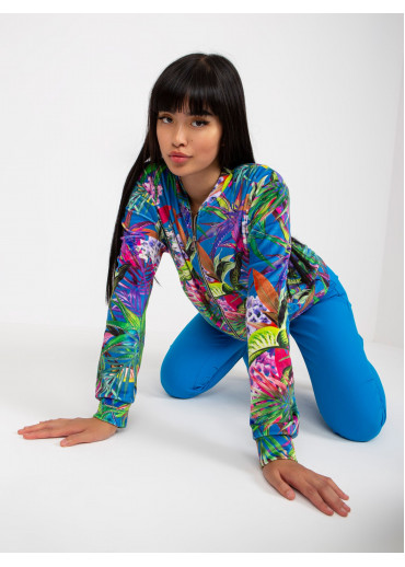 Svetlomodrá vzorovaná mikina