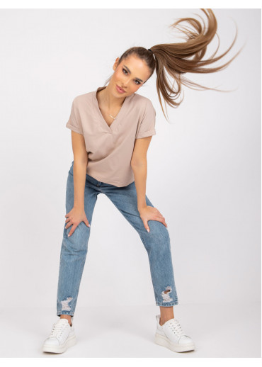 Béžovo hnedé basic tričko