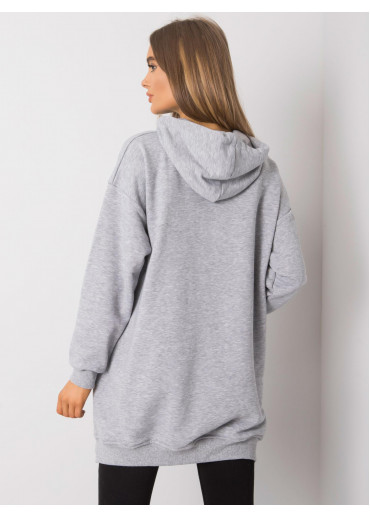 Sivá predĺžená ONE SIZE mikina