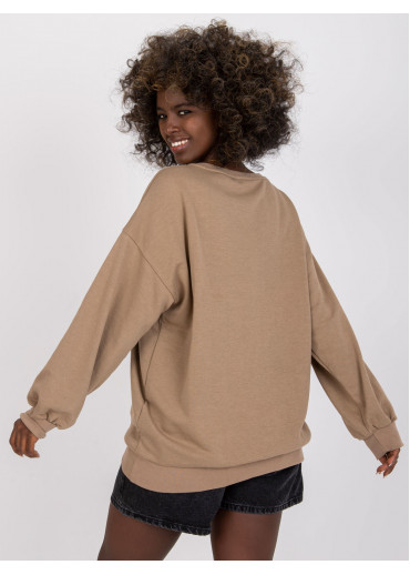 Béžovo hnedá basic mikina