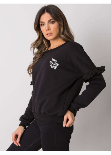 Čierna dámska mikina s volánmi