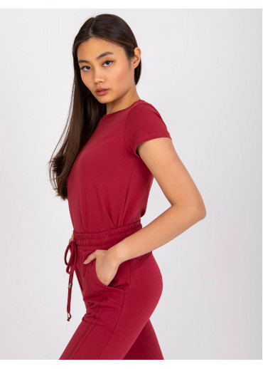 Bordovo červené basic tričko