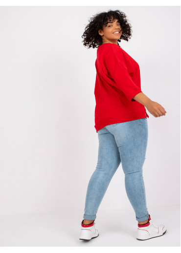 Červené tričko s 3/4 rukávom