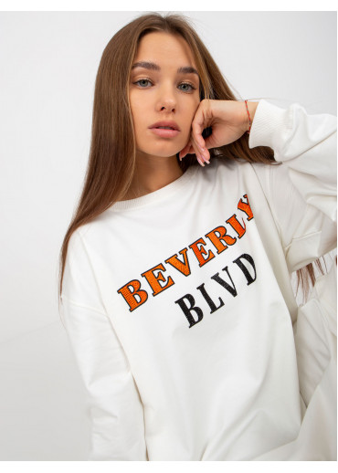 Smotanovo biela predĺžená mikina