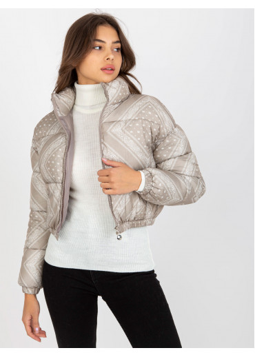 Béžovo hnedá krátka bunda