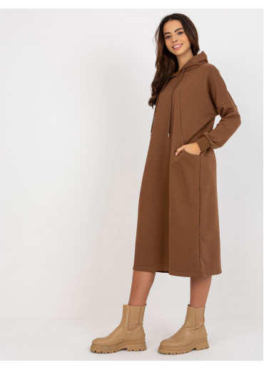 Hnedá mikinové šaty