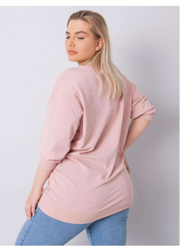 Púdrovo ružové dámske predĺžené tričko