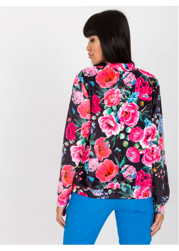 Čierna kvetovaná mikina