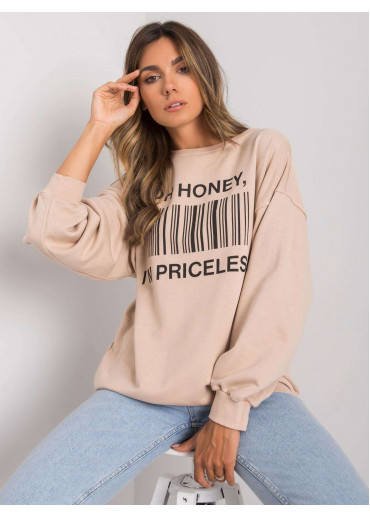 Béžovo hnedá mikina s potlačou