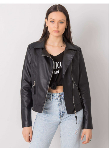 Čierna koženková bunda